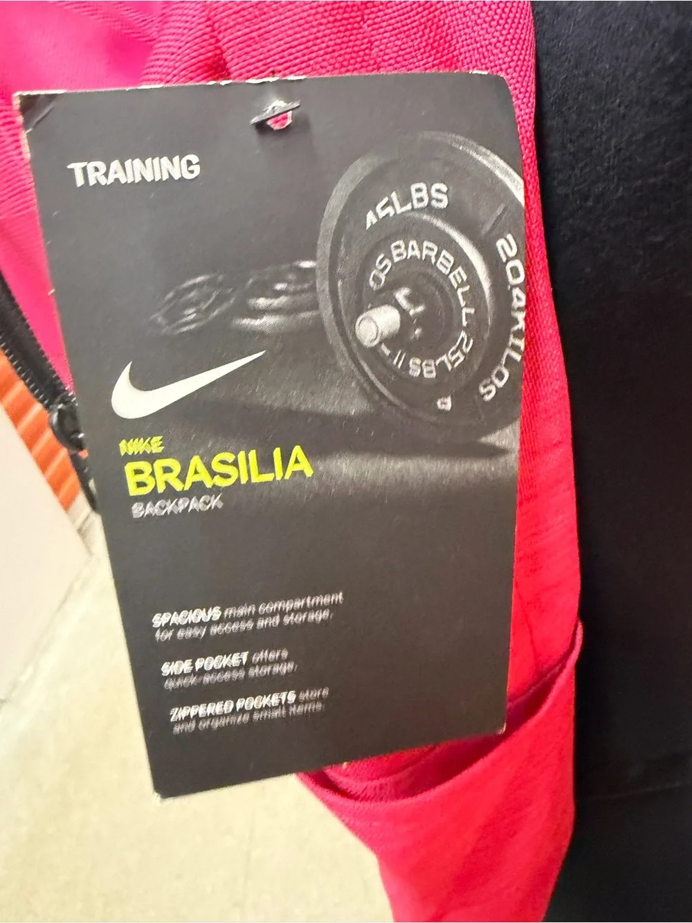 NWT Nike Brasilia Hot Pink Backpack with White Swoosh